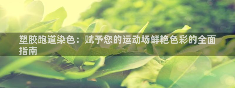 谈球吧下载地址：塑胶跑道染色：赋予您的运动场鲜艳色彩的全面
指南